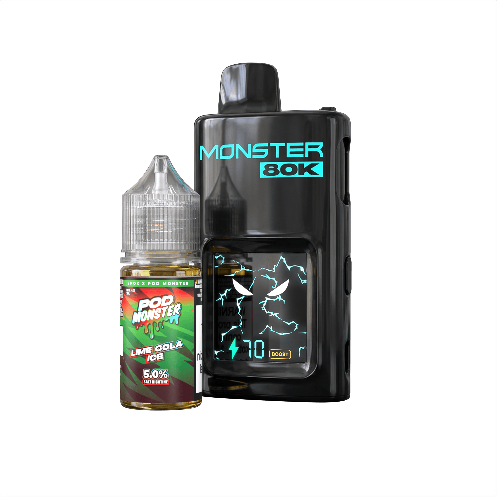 Pod Monster X Smok 80K Refillable Disposable — Lime Cola ICE