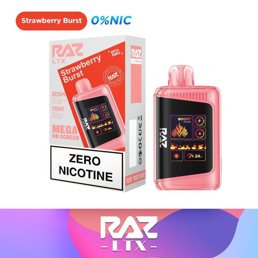RAZ LTX 25000 Zero Nicotine Disposable Vape — Strawberry Burst