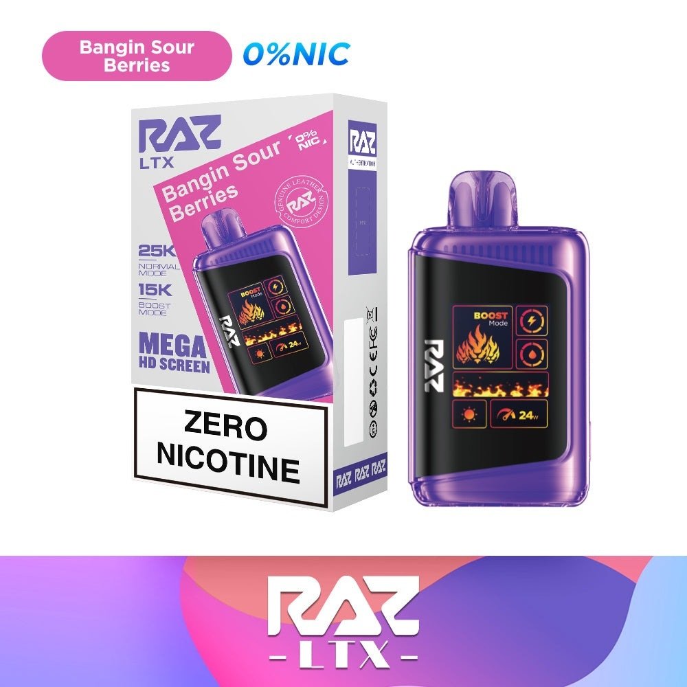 RAZ LTX 25000 Zero Nicotine Disposable Vape — Bangin' Sour Berries