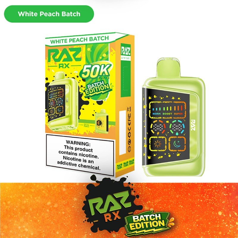 RAZ RX 50K Disposable — White Peach Batch