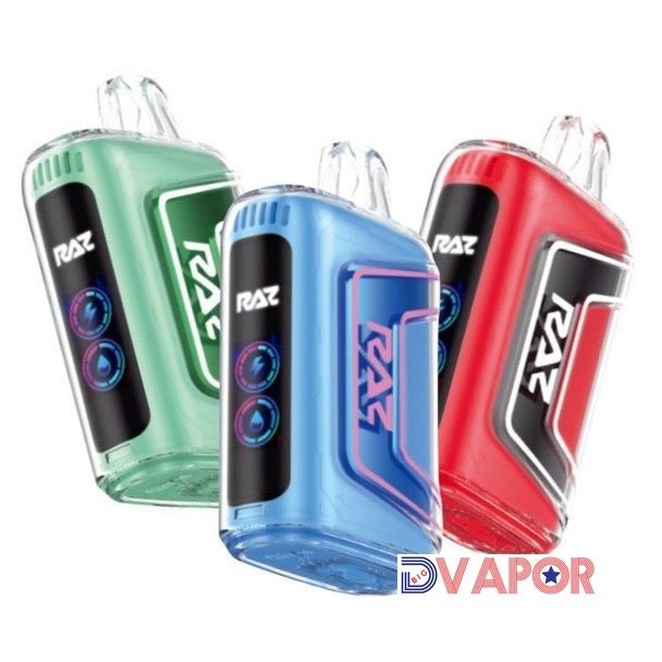 RAZ TN9000 Disposable Vape pen featuring sleek design, compact size, and Texas-compliant labeling for easy use.
