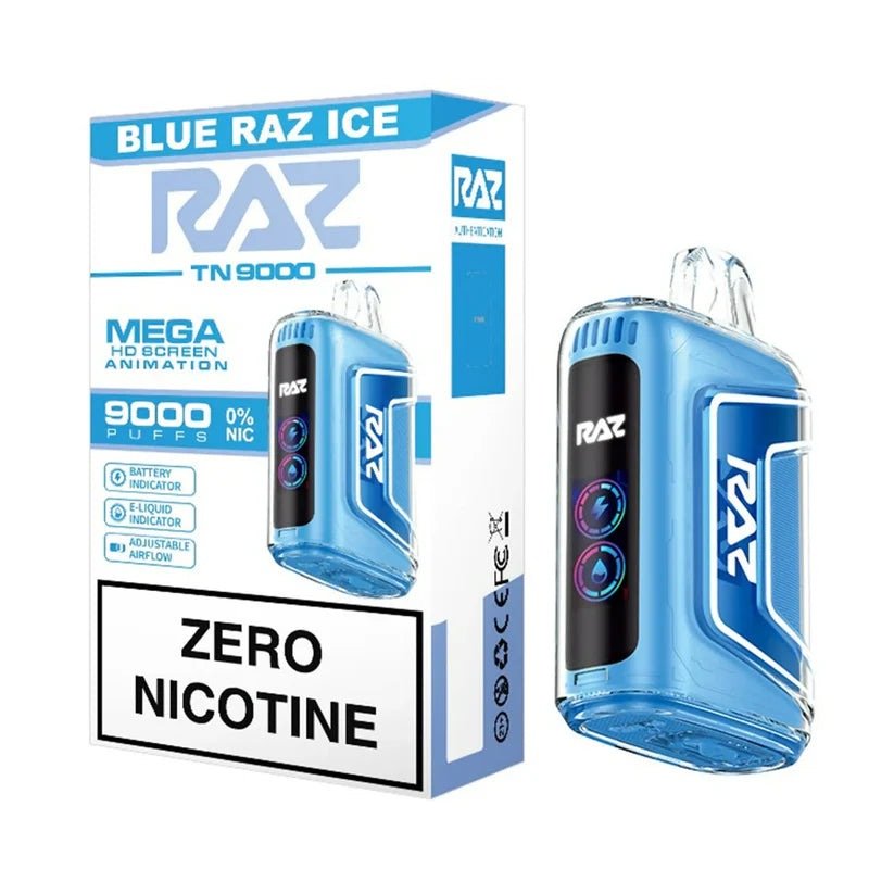 RAZ TN9000 Zero Nicotine Disposable — Blue Razz Ice