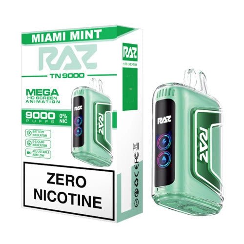 RAZ TN9000 Zero Nicotine Disposable — Miami Mint