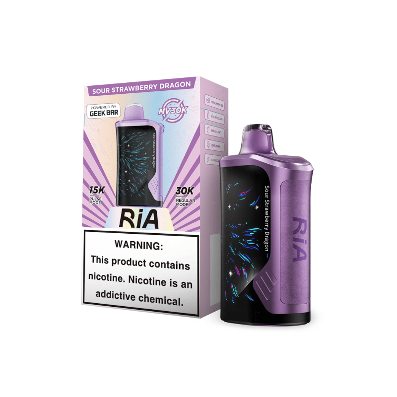RIA NV30K By Geek Bar 30K Puff Disposable — Sour Strawberry Dragon