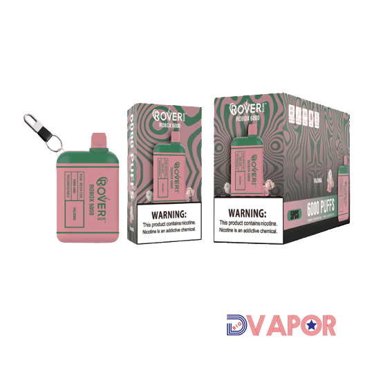 Rover Ecig Rover Robox 6000 Puff disposable vape with dual mesh coil, sleek design, and easy-to-use mouthpiece.