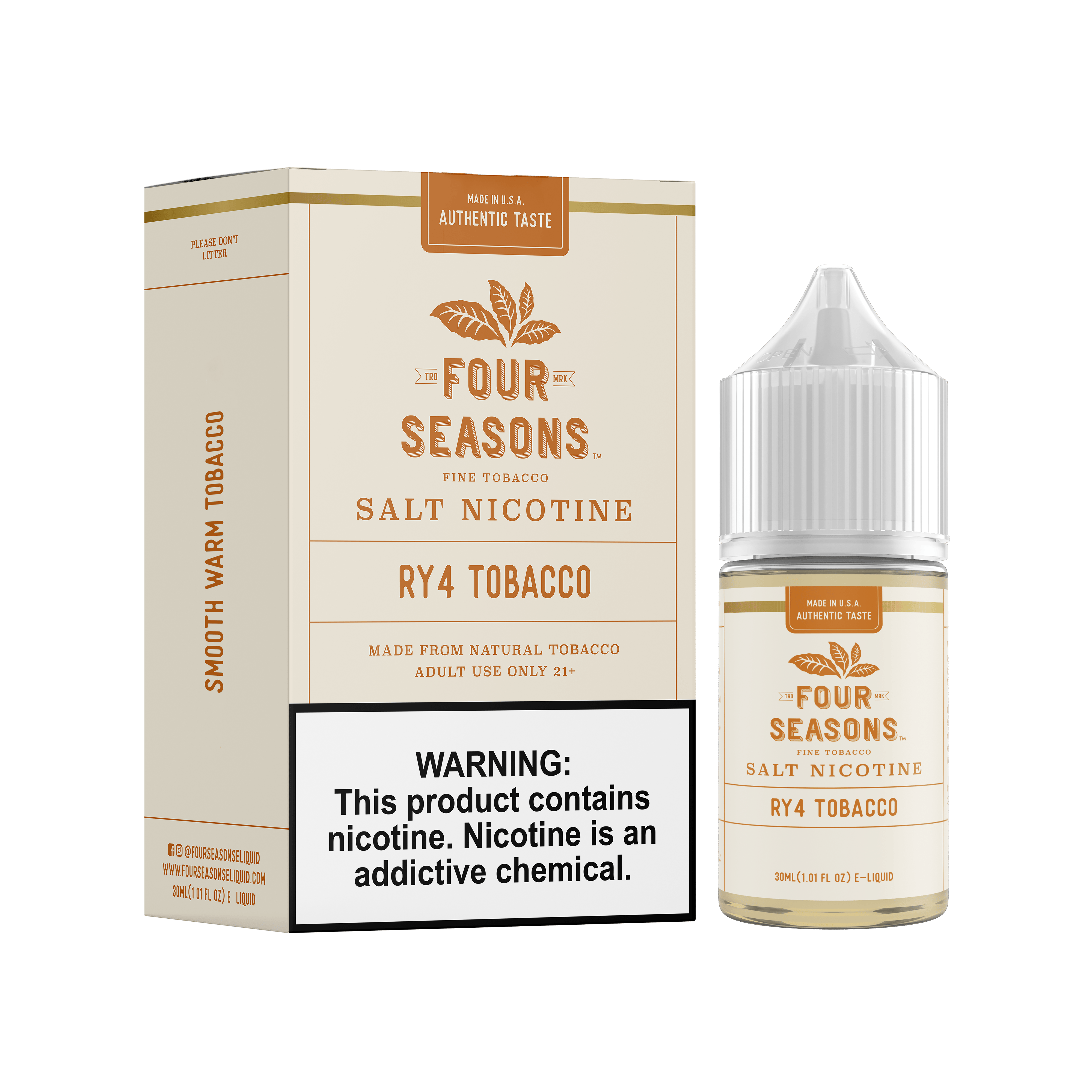 Four Seasons Salt - 30mL — RY4 Tobacco