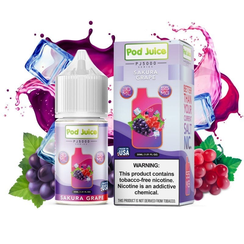 Pod Juice PJ5000 Salt - 30mL — Sakura Grape PJ5000