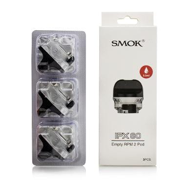 SMOK IPX 80 replacement vape pods with clear design, compatible with SMOK IPX 80 device, for easy refilling and vaping.
