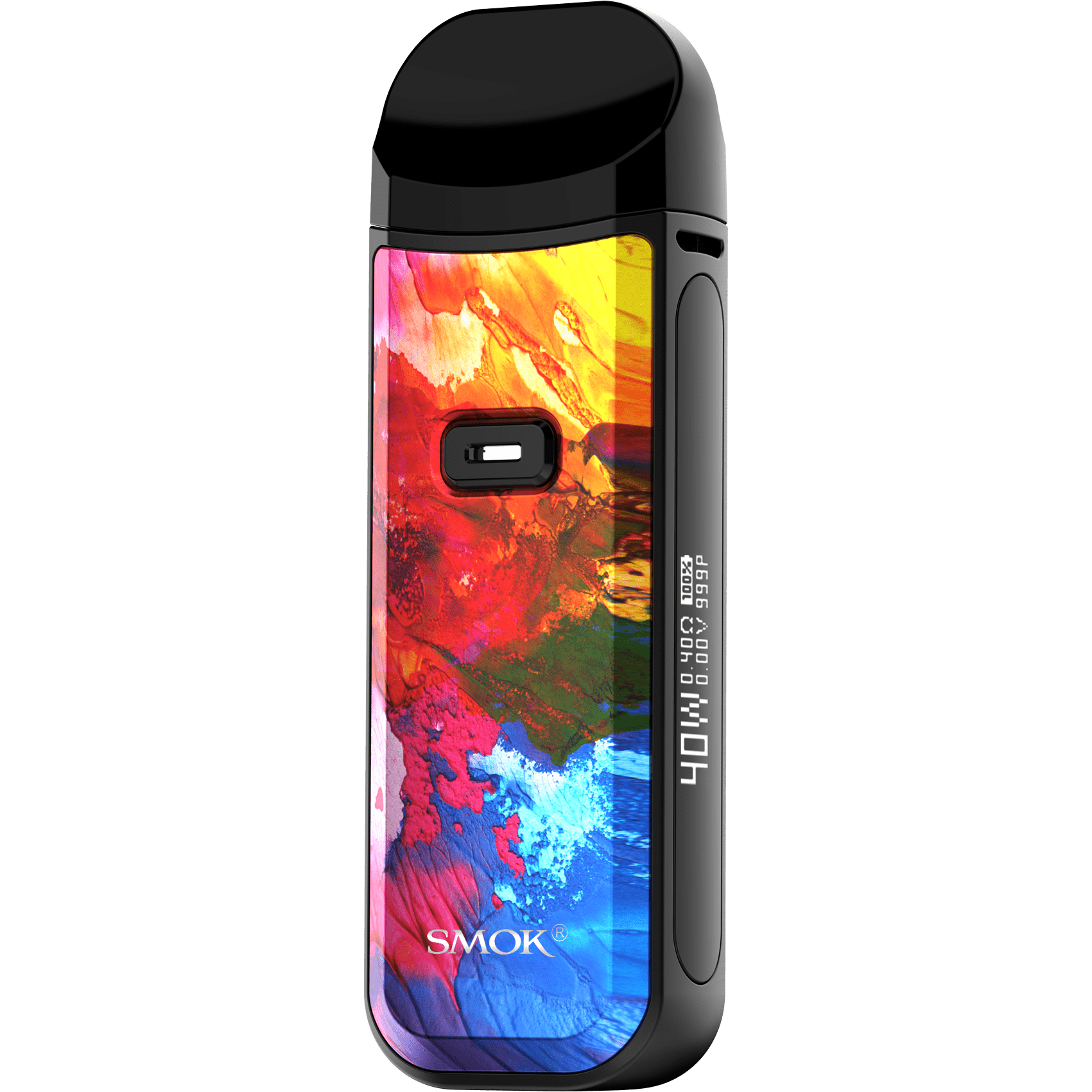 SMOK NORD 2 40W pod system vape device with sleek design and adjustable wattage, featuring a compact and portable hardware setup.
