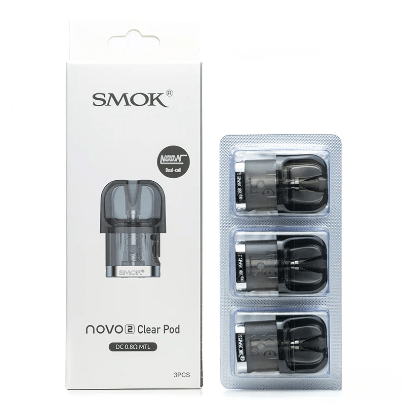 SMOK Novo 2 Replacement Pods — 0.8 ohm DC MTL Clear Pods
