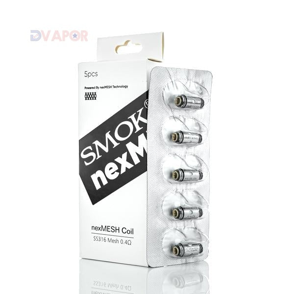 SMOK & OFRF NexMESH replacement coils for vape devices, 5-pack, featuring mesh design for enhanced flavor and vapor production.