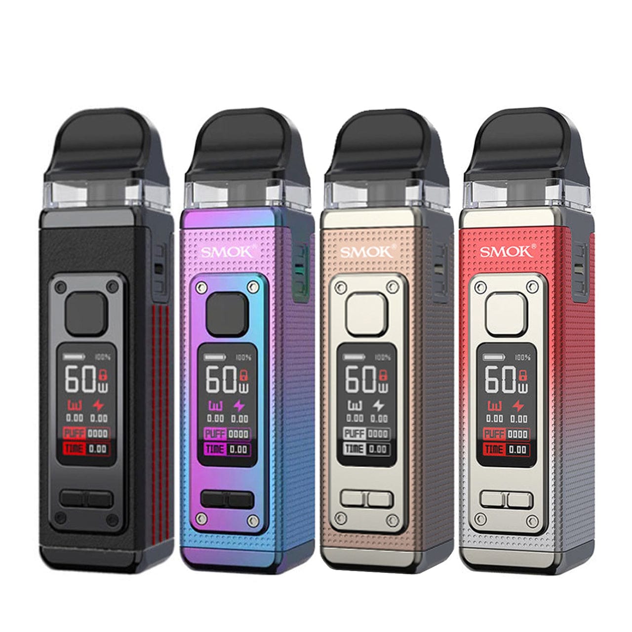 SMOK RPM 4 60W pod kit with sleek design, included pod, and adjustable airflow for versatile vaping experiences.