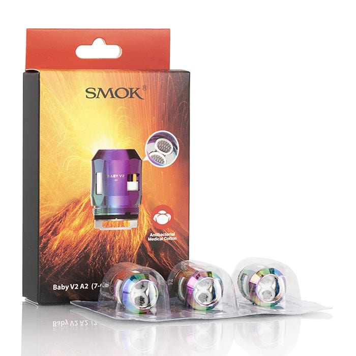 SMOK TFV8 Baby V2 Replacement Coils — 0.15 ohm Baby V2 A3 Triple Mesh Coil Rainbow
