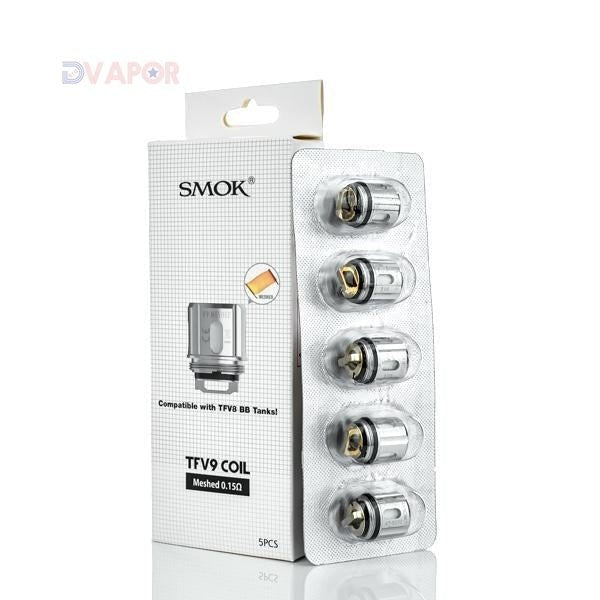 SMOK TFV9 Mesh Coils 0.15 Ohm, vape part, 5-pack, designed for optimal flavor and vapor production in compatible vape tanks.