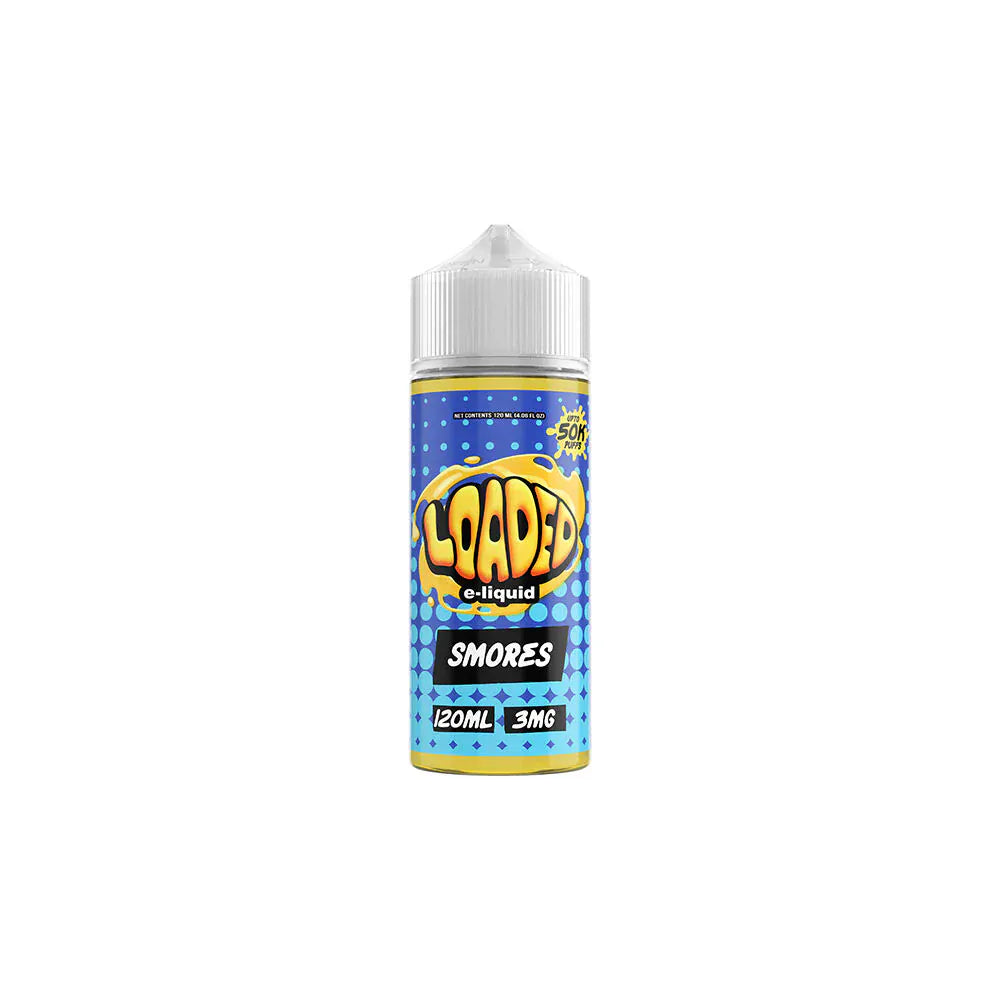 Ruthless Vapor Smores loaded e-liquid vape juice in 120mL bottle featuring chocolate, marshmallow, and graham cracker flavors.