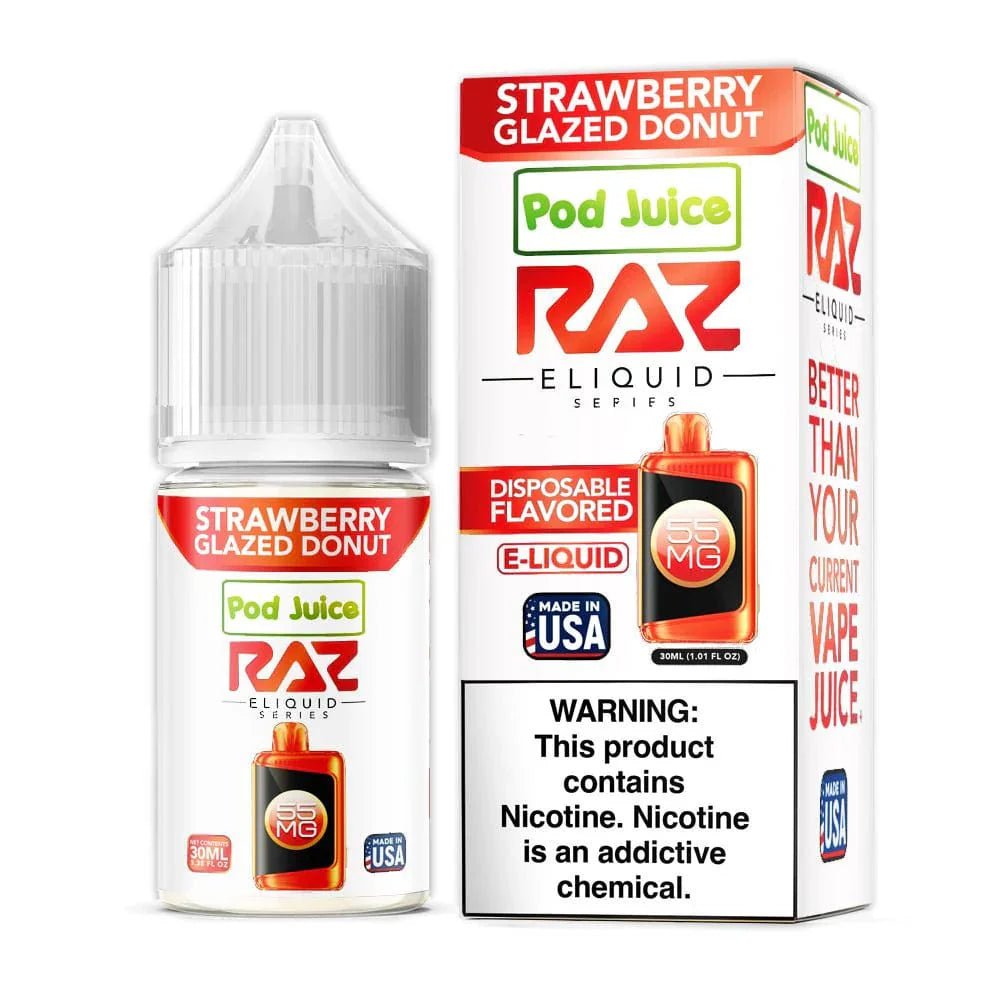 Pod Juice x Raz E-Liquid Salt - 30mL — Strawberry Glazed Donut