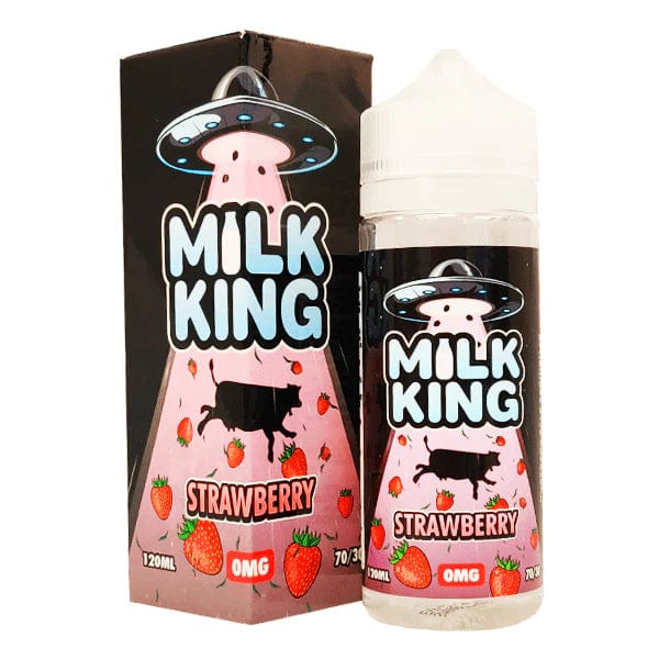 Strawberry Milk King e-liquid by Candy King in a 100mL bottle, featuring a strawberry and milk flavor combination.