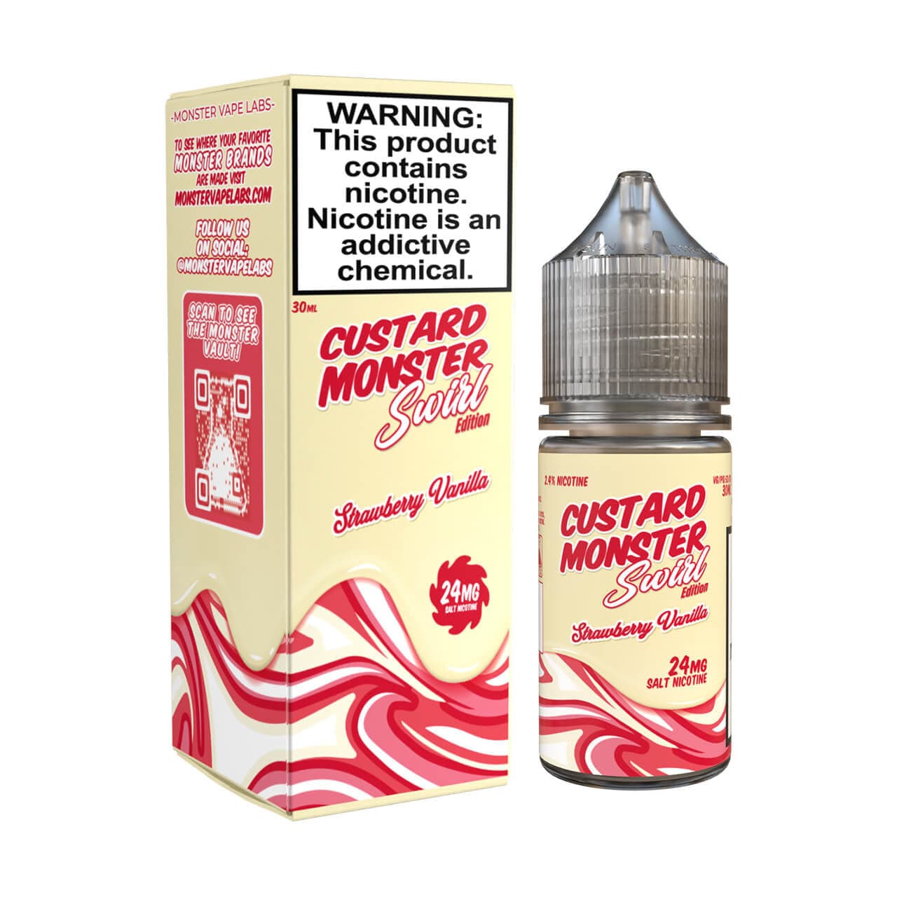 Custard Monster SWIRL EDITION Salt - 30mL — Strawberry Vanilla