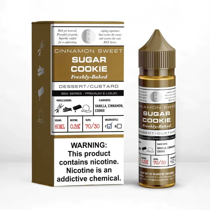 Sweet sugar cookie e-liquid from BSX Vapor BSX Series in a 60mL bottle, featuring a rich, baked cookie aroma.