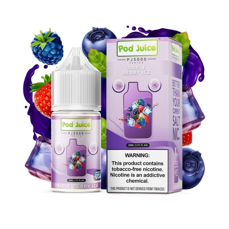 Pod Juice PJ5000 Salt - 30mL — Triple Berry ICE PJ5000