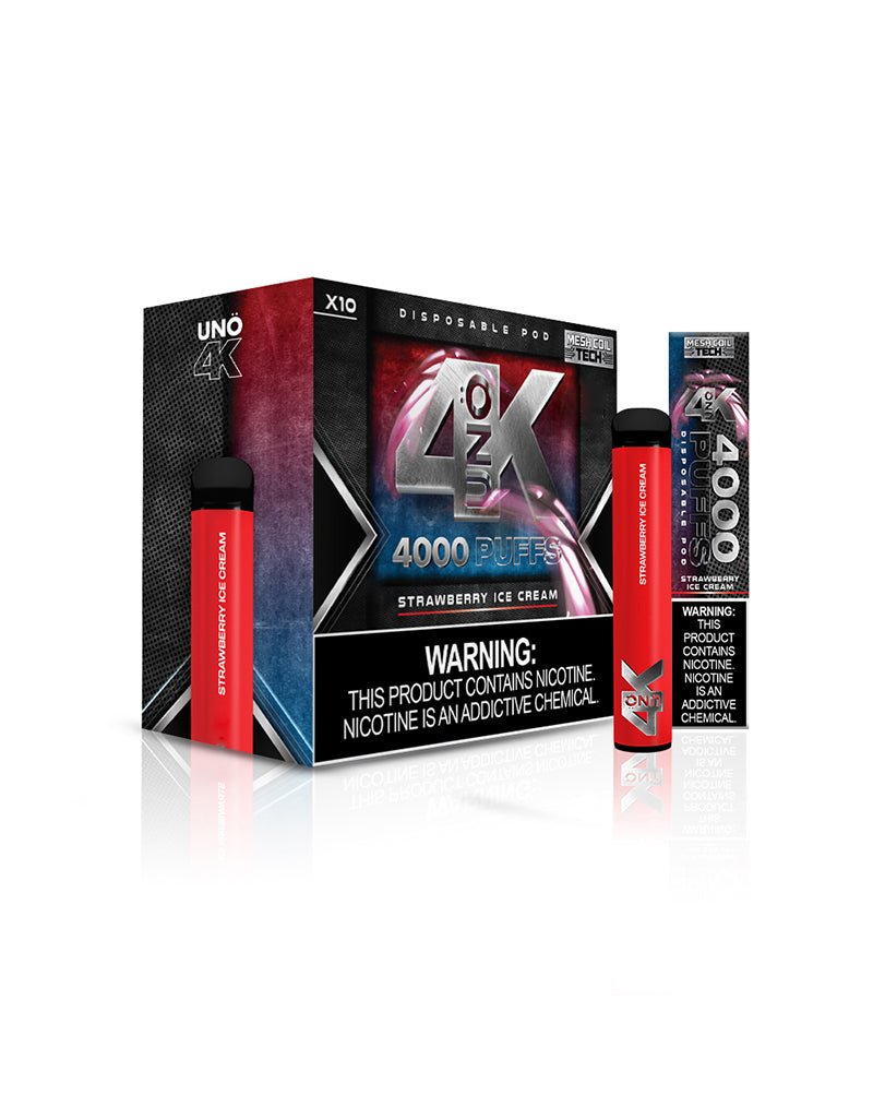 UNO 4K | 4000 Puff Disposable Vape — Strawberry Ice Cream