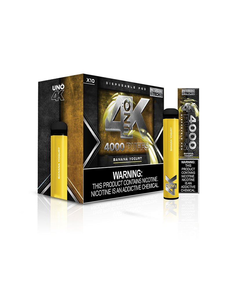UNO 4K disposable vape with 4000 puffs, sleek design, compact vape device from UNO brand.