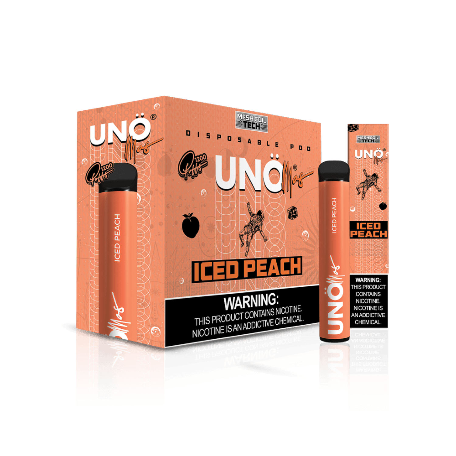 Uno Mas Disposable 5% | 1,200 Puffs — Iced Peach