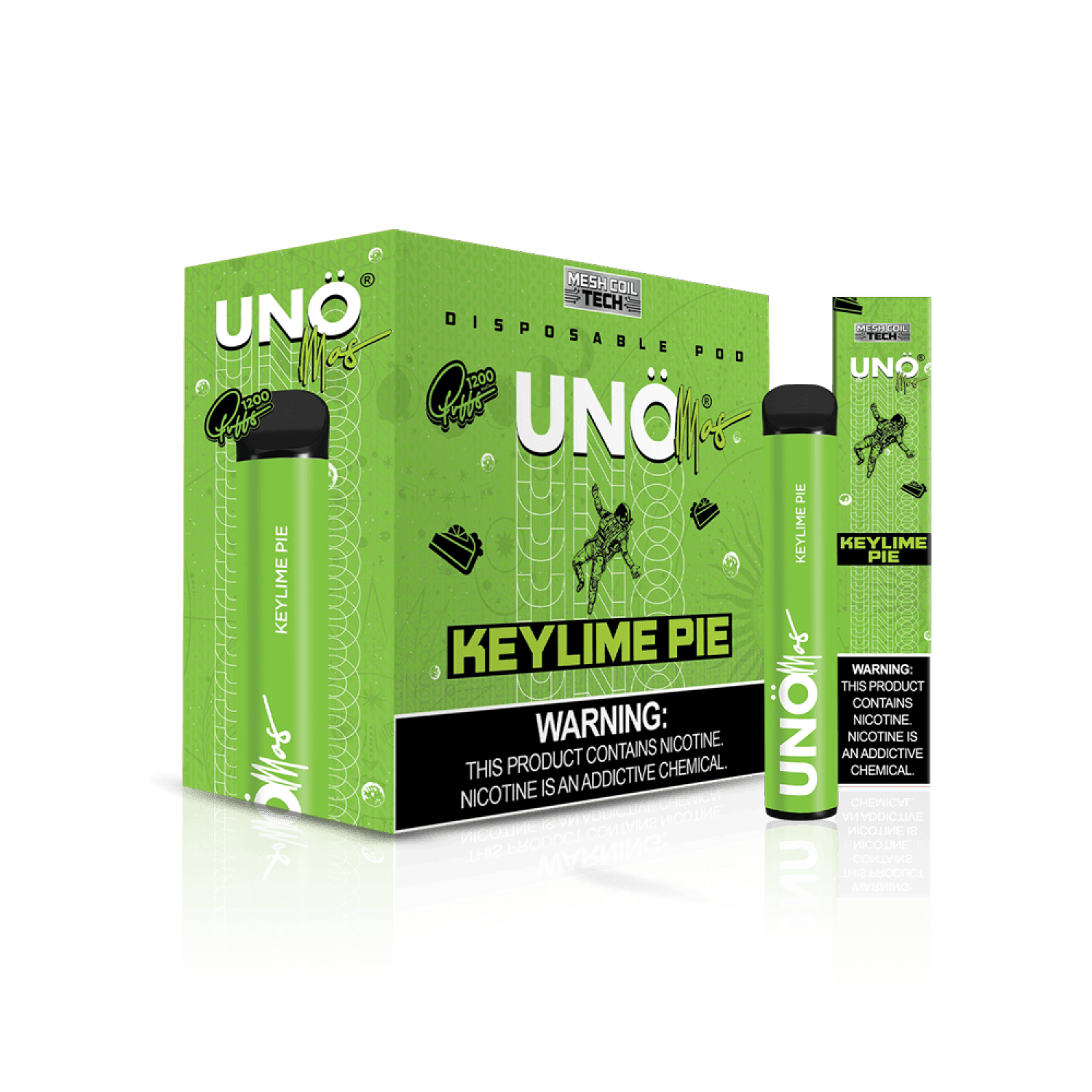 Uno Mas Disposable 5% | 1,200 Puffs — Keylime Pie