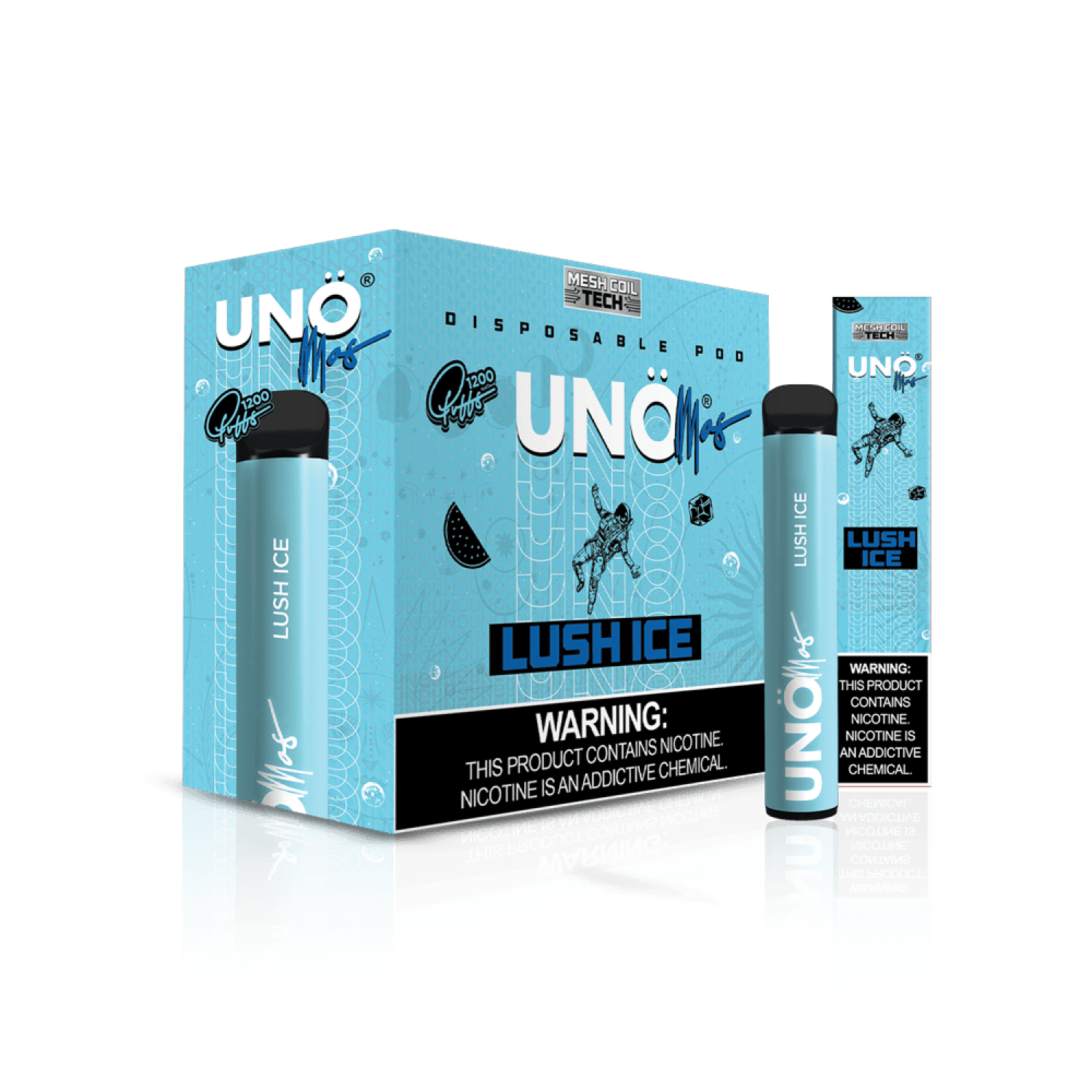 Uno Mas Disposable 5% | 1,200 Puffs — Lush Ice