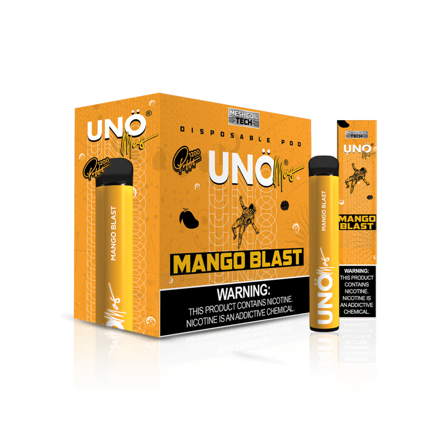 Uno Mas Disposable 5% | 1,200 Puffs — Mango Blast
