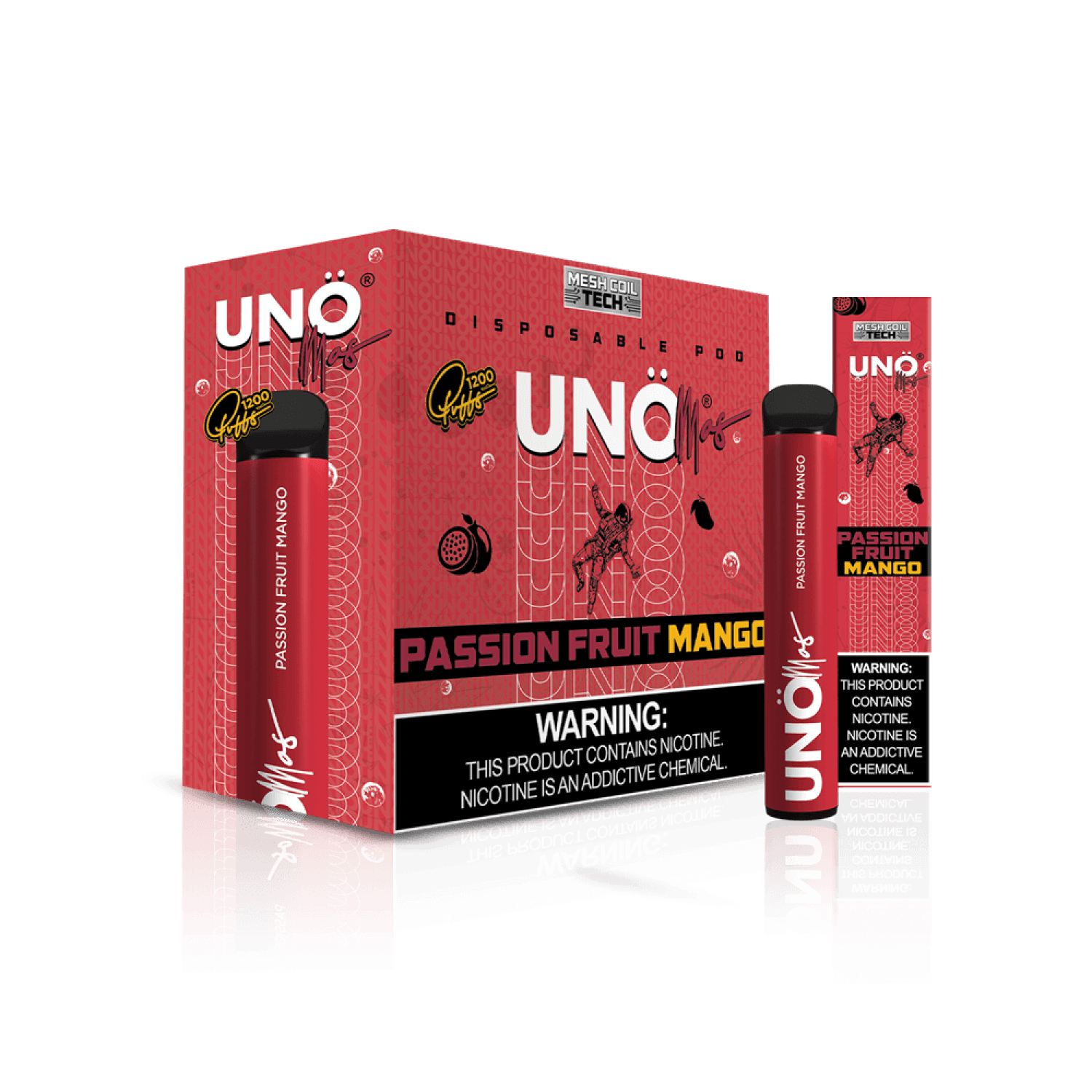 Uno Mas Disposable 5% | 1,200 Puffs — Passion Fruit Mango