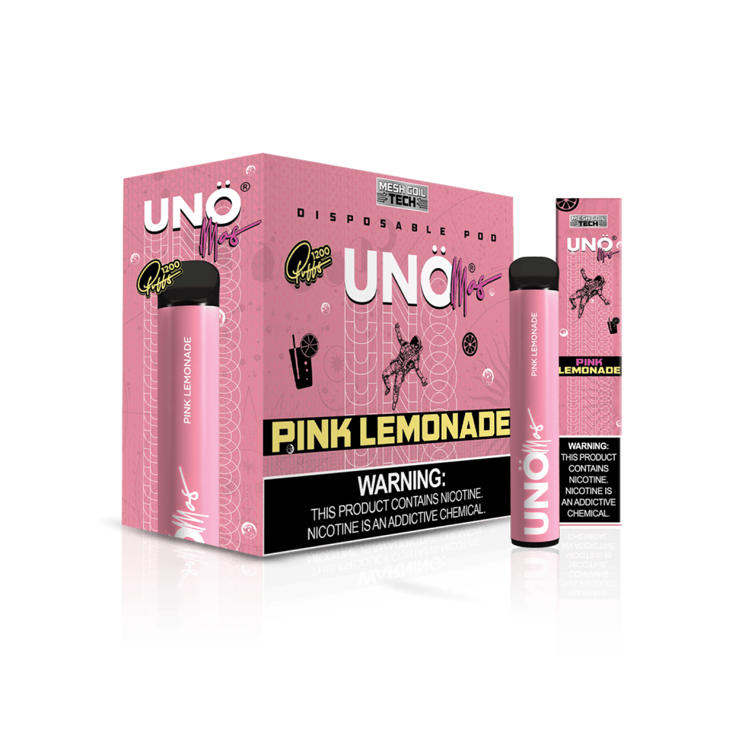 Uno Mas Disposable 5% | 1,200 Puffs — Pink Lemonade
