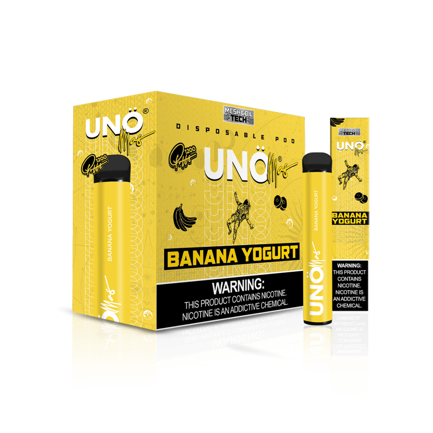 Uno Mas Disposable 5% | 1,200 Puffs — Banana Yogurt