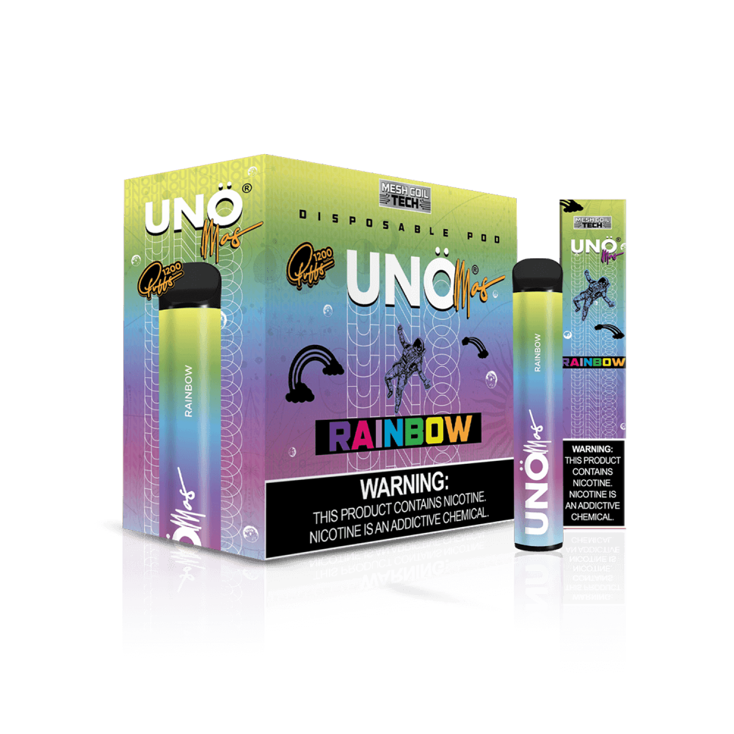 Uno Mas Disposable 5% | 1,200 Puffs — Rainbow