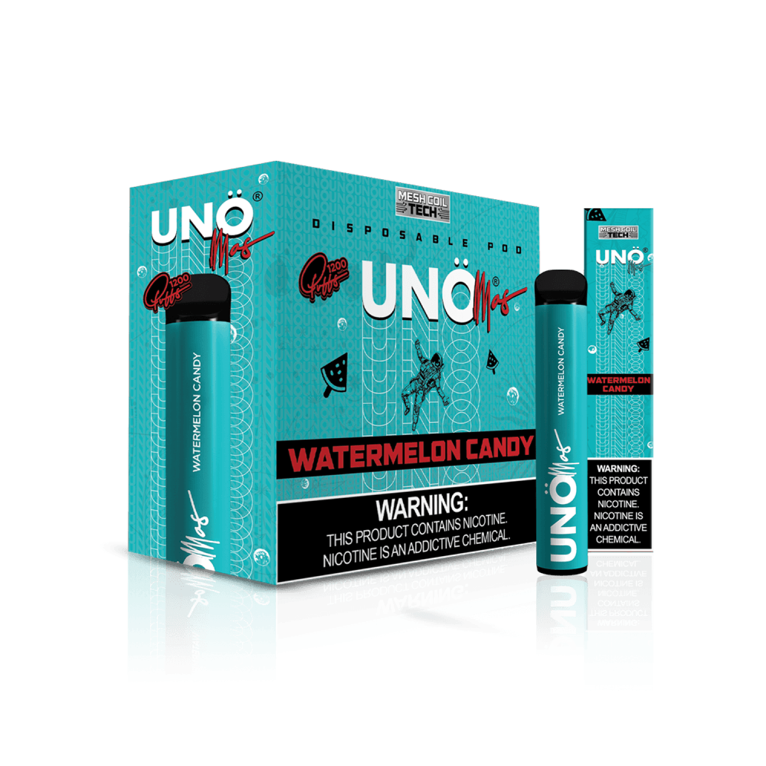 Uno Mas Disposable 5% | 1,200 Puffs — Watermelon Candy
