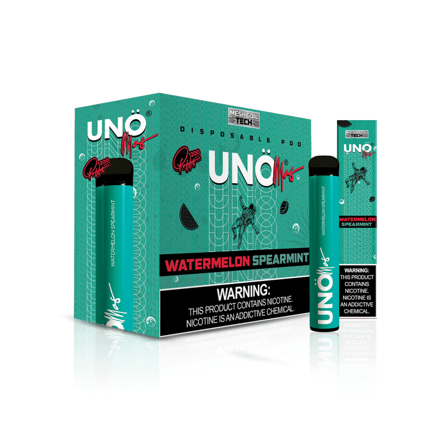 Uno Mas Disposable 5% | 1,200 Puffs — Watermelon Spearmint