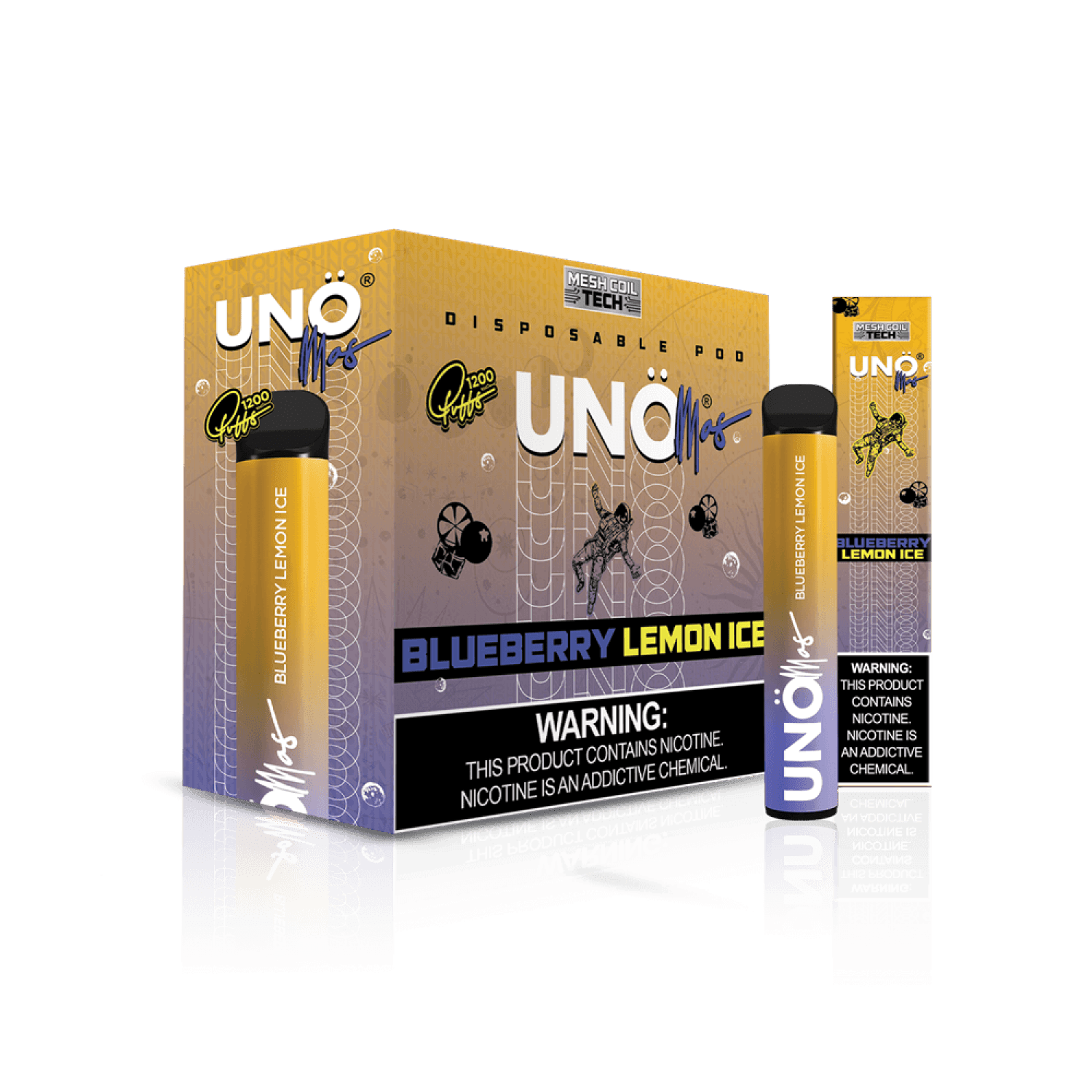 Uno Mas Disposable 5% | 1,200 Puffs — Blueberry Lemon Ice