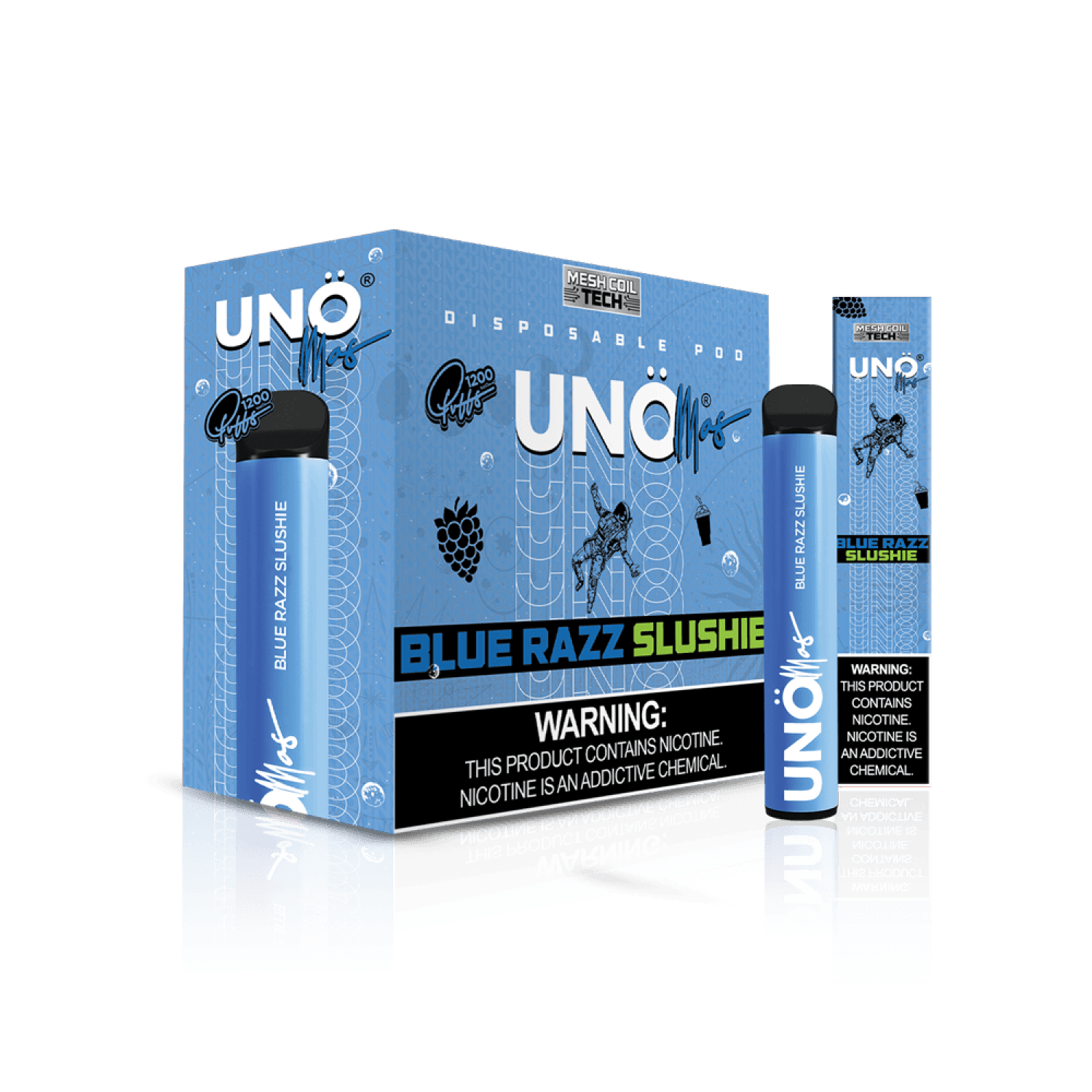 Uno Mas Disposable 5% | 1,200 Puffs — Blue Razz Slushie