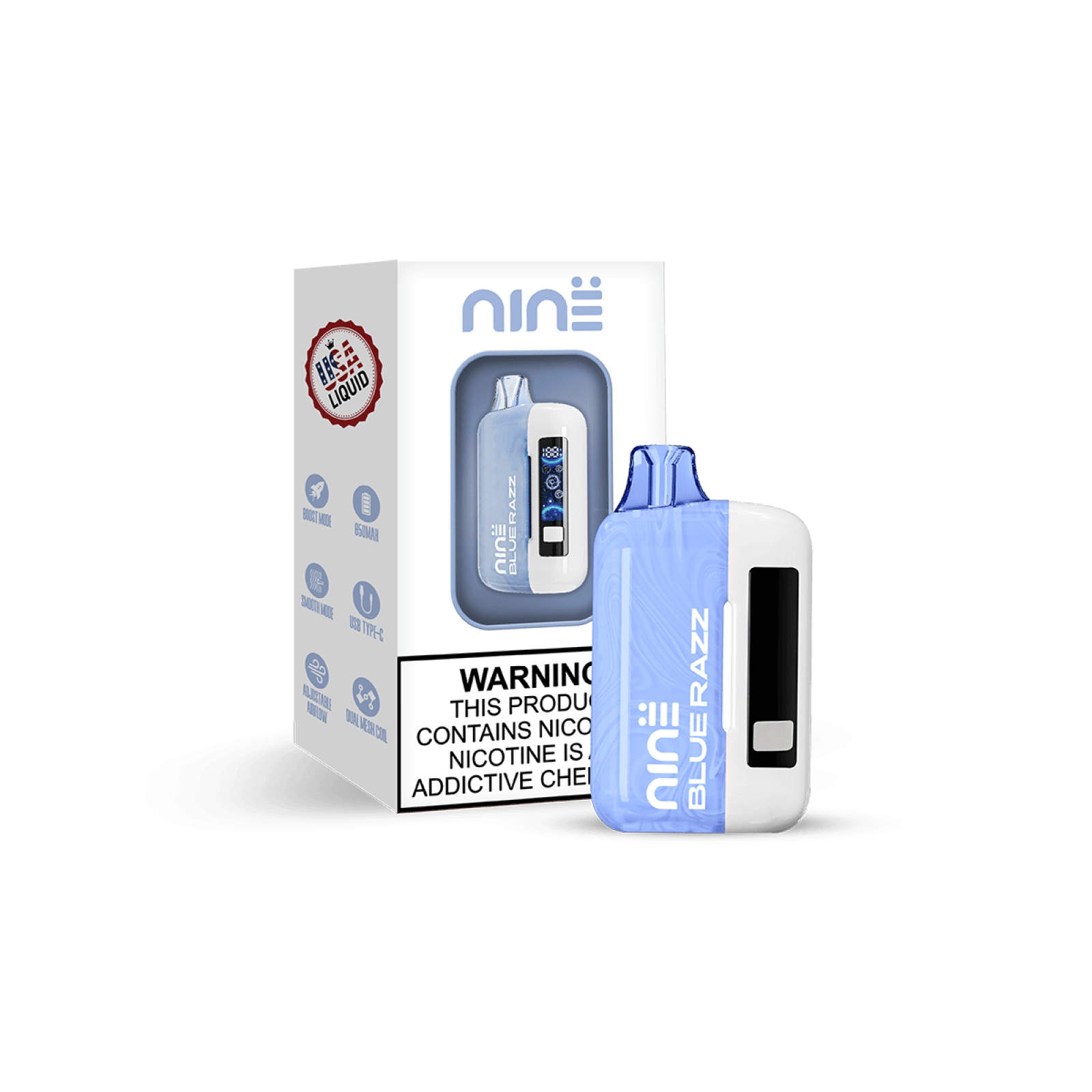 UNO NiNE Full Kit (Battery & Pod) — Blue Razz
