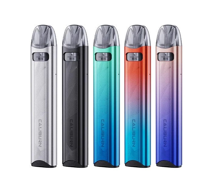 Uwell CALIBURN A3S 16W pod system vape device with sleek design and mouthpiece, showcasing hardware features.