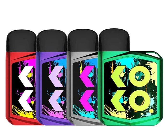 Uwell CALIBURN KOKO PRIME 15W pod system hardware with compact design and sleek finish, featuring mouthpiece and adjustable airflow.