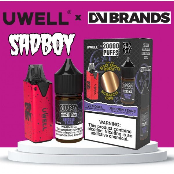 Uwell V6 Refillable Disposables + 30mL Juice Combo — Unicorn Tears (Sadboy Liquid 48mg)