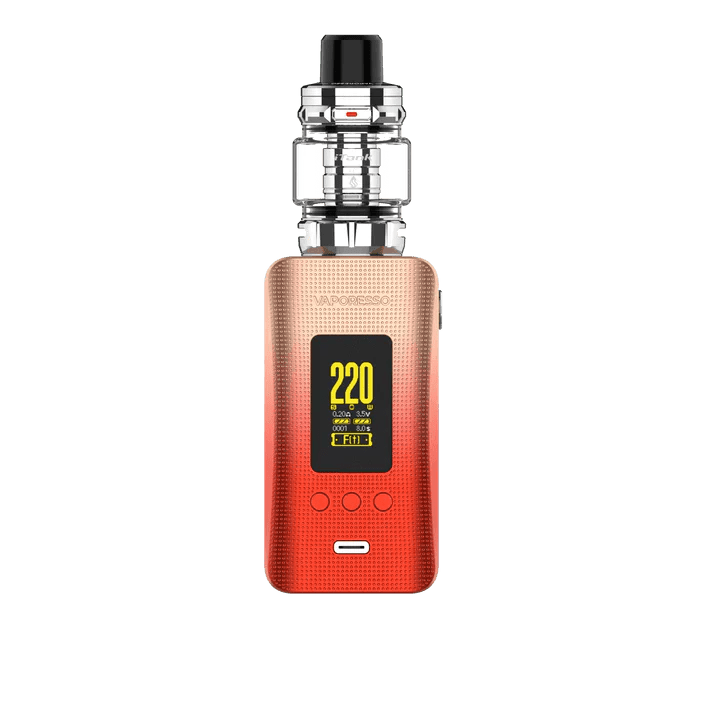 Vaporesso GEN 200 220W Starter Kit with iTank 2 Edition, featuring a sleek mod and large tank for vaping.