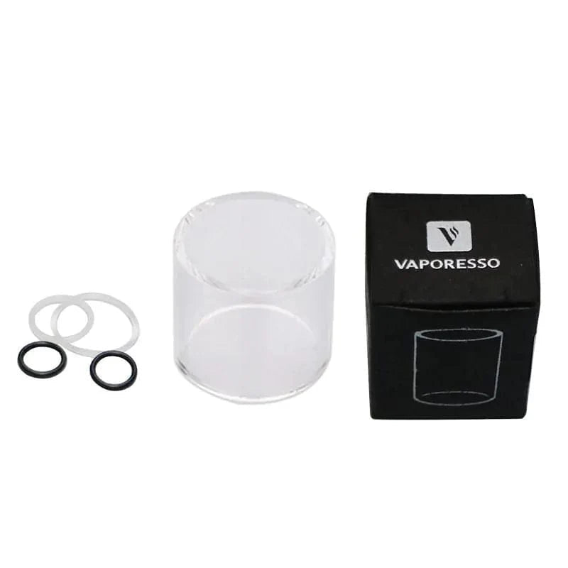 Vaporesso Veco Plus 4mL Pyrex glass vape tank replacement tube showing clear glass with Vaporesso branding