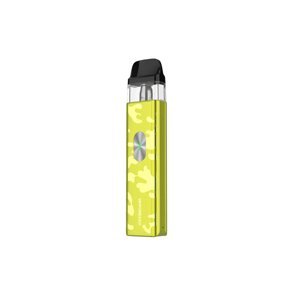 Vaporesso XROS 4 Mini Pod Kit showing the compact device with pod in hand, featuring sleek design and user-friendly interface.