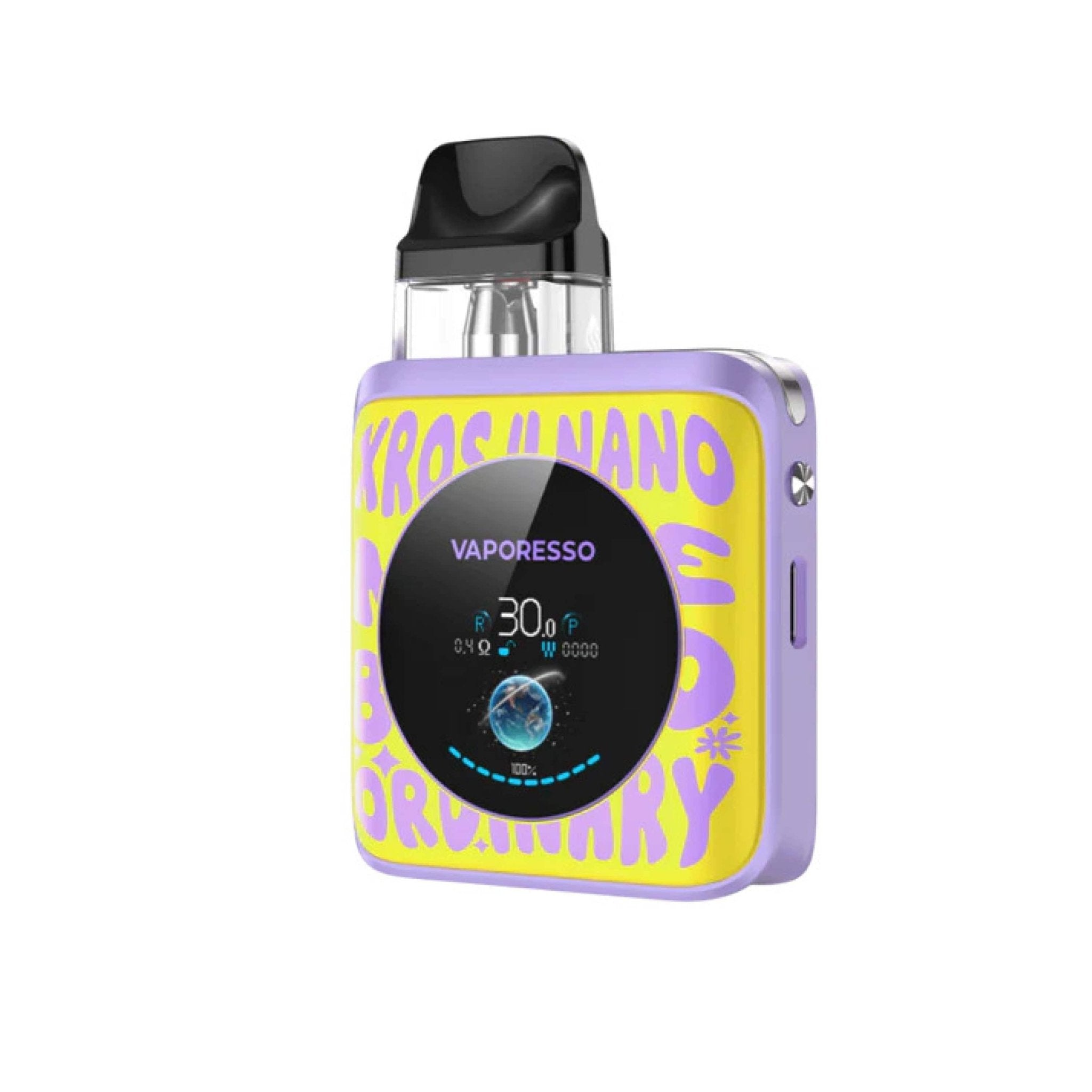 Vaporesso XROS 4 Nano 30W pod kit with sleek design, compact hardware, and adjustable airflow for vaping enthusiasts.