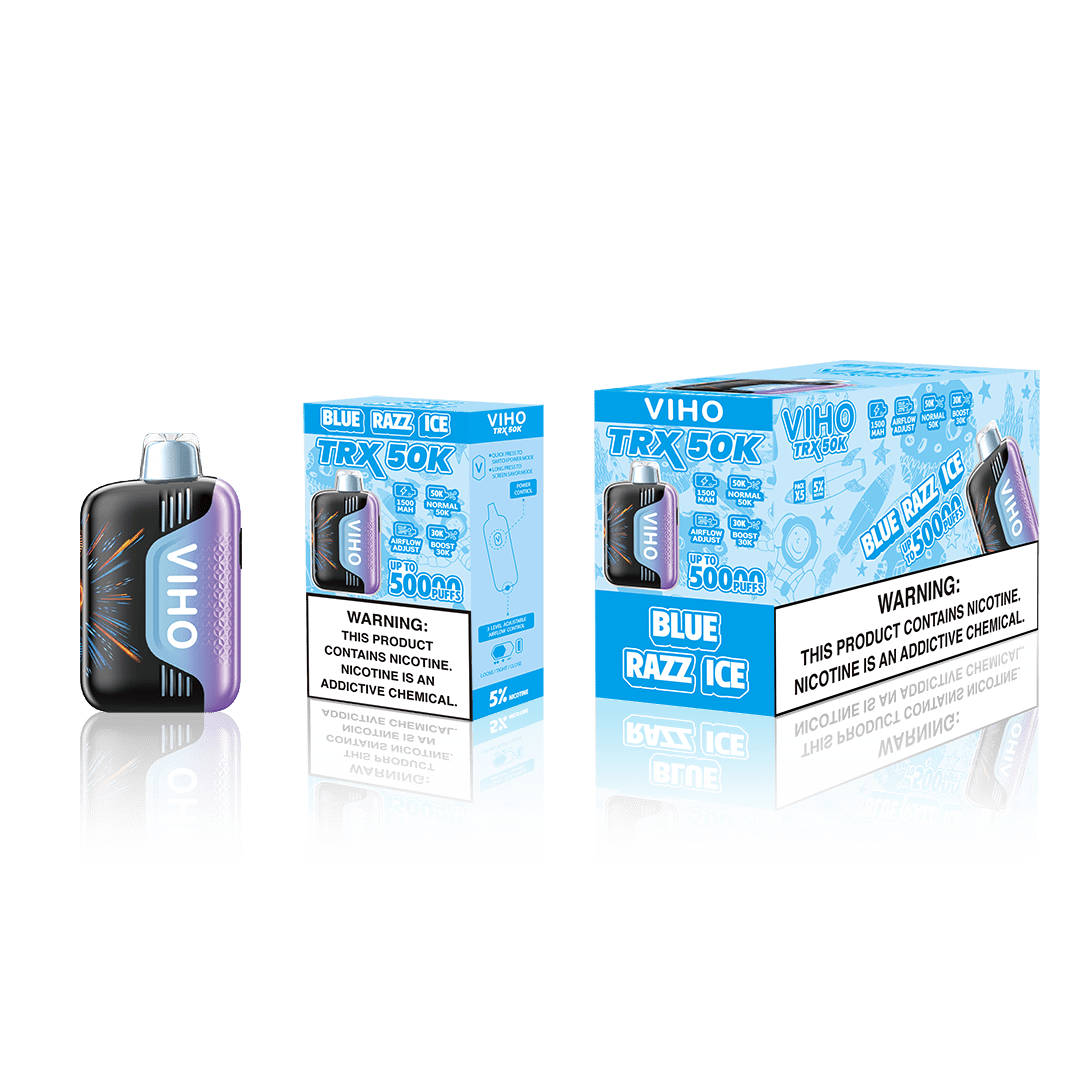 VIHO TRX 50K disposable vape with sleek design, offering 50,000 puffs for a long-lasting vaping experience.