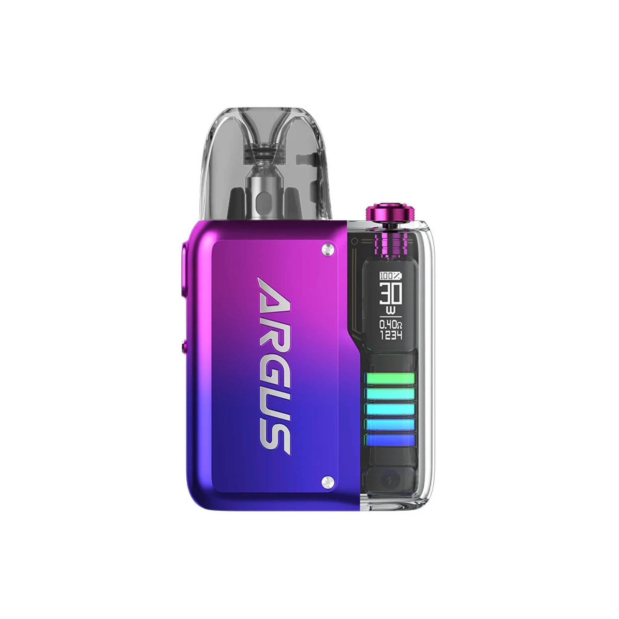VOOPOO Argus P2 30W pod system device with sleek design and compact hardware for vaping.