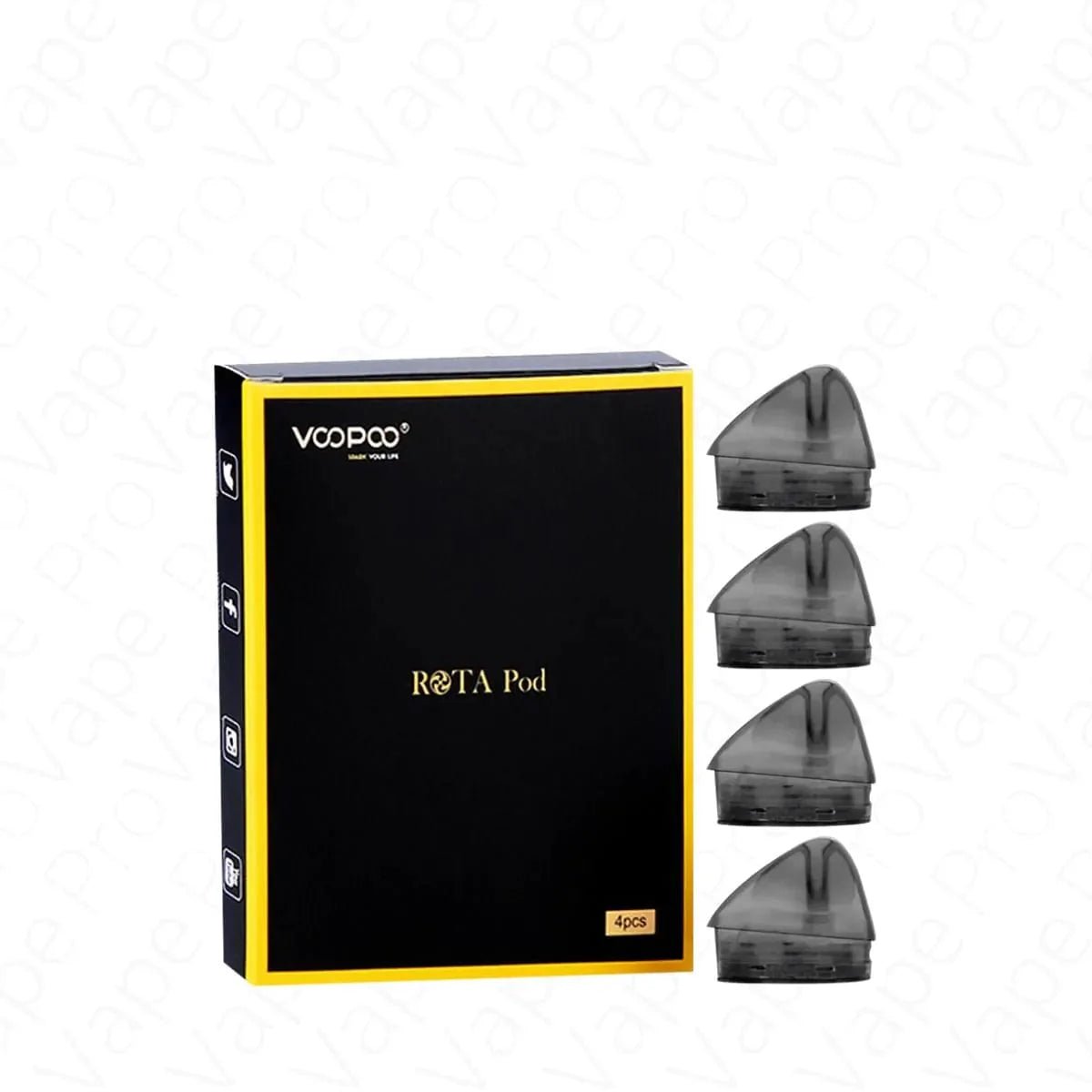 VOOPOO Rota replacement pods for vaping device, transparent plastic with mouthpiece and fill port, compatible with VOOPOO Rota hardware