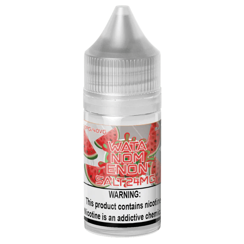 Bottle of Watanomenon SALT e-liquid by Nomenon E-Liquids in a 30mL bottle with vibrant label design.